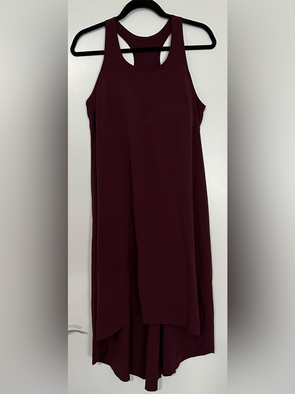 Halara BurgundyBreezeful™ RacerPocket High Low Flowy Midi Quick Dry Casual Dress